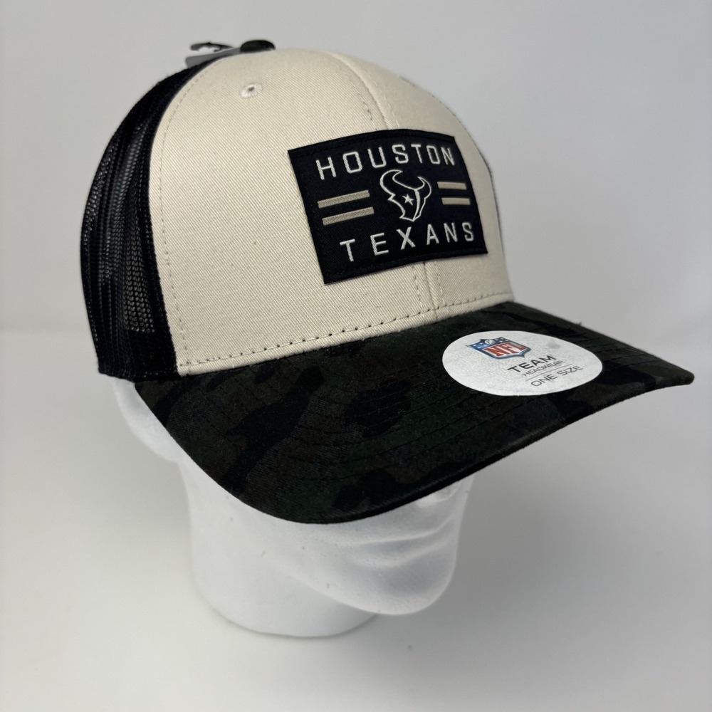 NWT‎ Houston Texans NFL Team Apparel Camp Brim SnapBack Trucker Hat